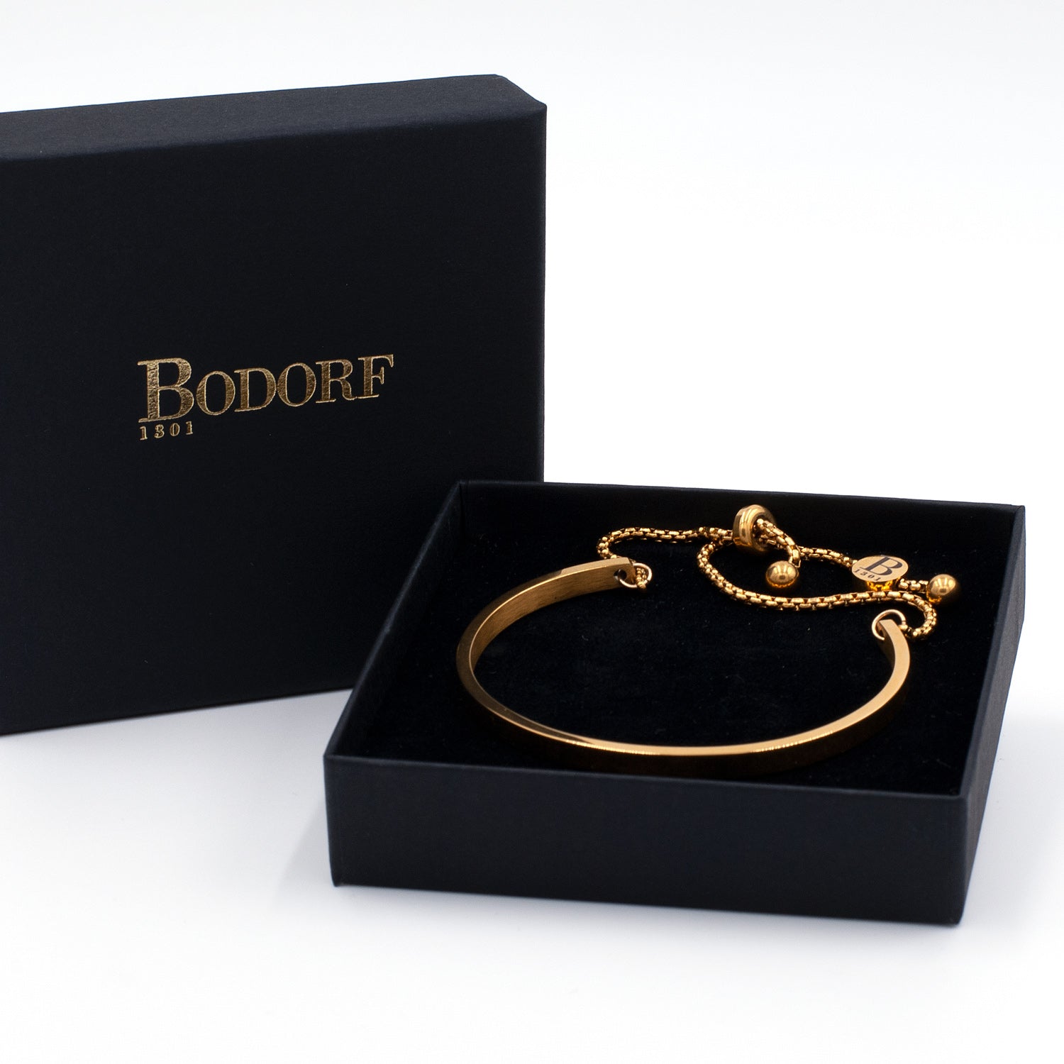 Bodorf armband Fine Bangle Gold, strak vormgegeven bangle van glanzend gepolijste goud RVS