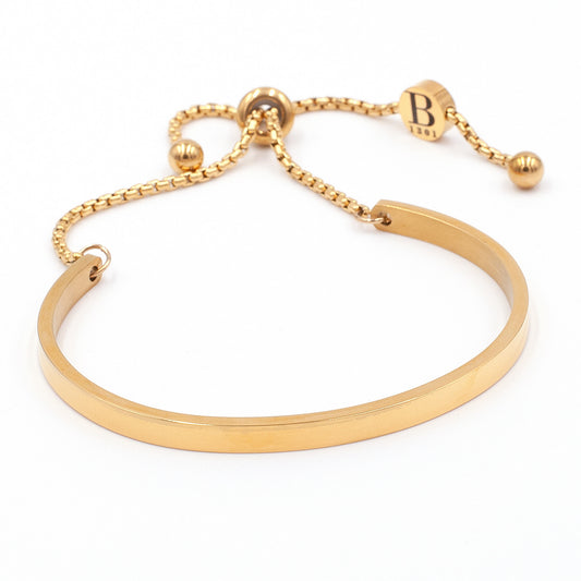 Bodorf armband Fine Bangle Gold, strak vormgegeven bangle van glanzend gepolijste goud RVS
